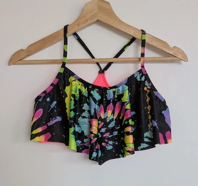 NWT "So" Girl's Size 16 Bikini - Top Only - Neon Splatter Print - Image 1 of 4
