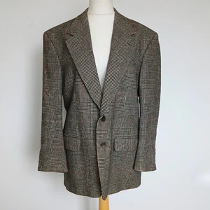 Vintage Winglips by Bill Blass Camel Hair Blazer Men’s 42R Glen Plaid Smart Coat - Picture 1 of 13