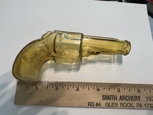Vintage Glas Süßigkeiten Behälter, Bernstein Pistole ohne Kappe - Bild 1 von 2