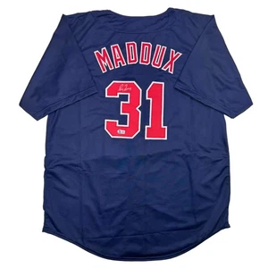 Autographed/Signed Greg Maddux Atlanta Blue Baseball Jersey JSA COA - Picture 1 of 4