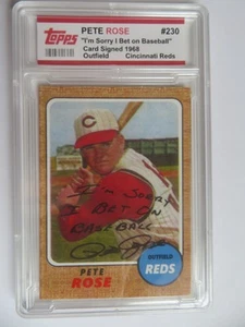 PETE ROSE 1968 TOPPS #230- MI DISPIACE SCOMMETTERE SUL BASEBALL, CARD FIRMATA REPRO +BONUS - Foto 1 di 12