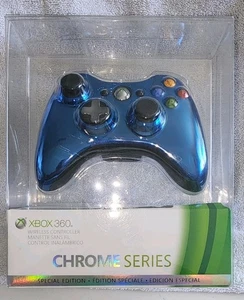 Microsoft Xbox 360 Blue Chrome Series Special Edition Controller  New Sealed NIB - Picture 1 of 9