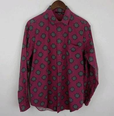 Vtg INC Inter-National Concepts Mens Shirt L Western Burgundy Rodeo Cowboy Ranch - Image 1 of 4