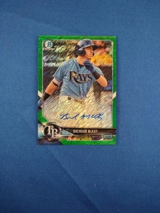 2018 Bowman Chrome Brendan McKay RC Rookie Green Shimmer Refractor Auto SP 64/99 - Picture 1 of 2
