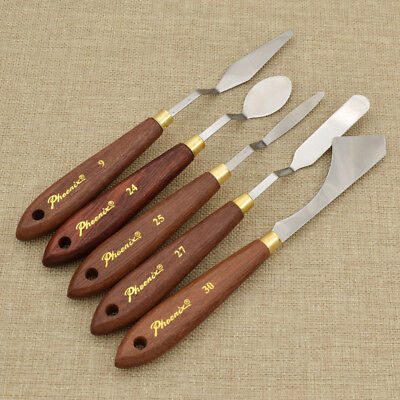 5pcs Painting Palette Knife Scraper Spatula Oil Painting Stainless Steel Tools • 8.67€