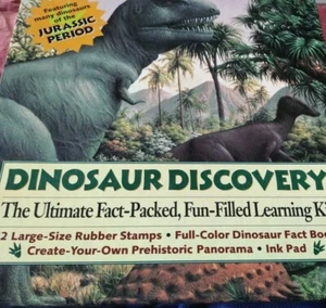 Dinosaur Discovery Rare Rubber Stamps Colored Fact Book Panorama Kit Vtg 1993 - Picture 1 of 6