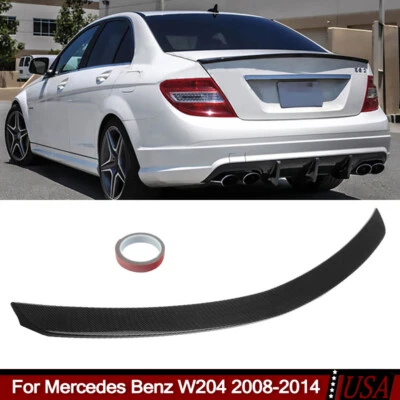 Rear Trunk Spoiler Carbon Fiber Look For Mercedes Benz W204 C300 Sedan 2008-2014 - Image 1 of 4