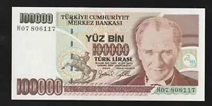 Turkey 100000 Lira, 1970, P-205b, UNC Banknote, Serie-H07 - Picture 1 of 2
