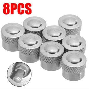 8PCS 8mm Valve Caps Metal Gasket Premium Tire Covers Car Wheel Tyre Stem Air Cap - Picture 1 of 13