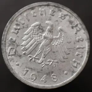 10 Reichspfennig 1948 F - Deutschland Zink Münze KM # A104 ALLIIERTE BESETZUNG - #R496 - Bild 1 von 4
