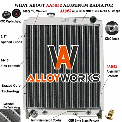 Aluminum Radiator for 2005-08 Hino 238 258ALP 268 338 16400E0070 16400E0230 AT - Image 1 of 4