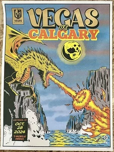 Vegas Golden Knights Calgary Flames LE #32/250 Poster 28.10.24 18” x 24” Shutout - Bild 1 von 10
