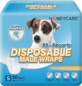 All-Absorb A26 Male Dog Wrap, 50 Count, Small - Dog Diper Male - Picture 1 of 7