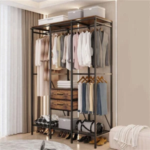 XXXL Large Open Wardrobe Closet Freestanding Clothes Rail Rack with Curtains AU - Picture 1 of 19
