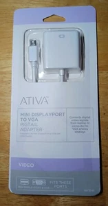 ATIVA Mini DisplayPort to VGA PIGTAIL ADAPTER  529-671 New in Package - Picture 1 of 2