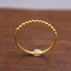 1pcs Pure 24K Yellow Gold Ring Women Solid Small Bead Thin Circle Ring US 8.5