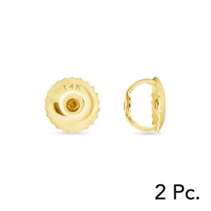 Pair of Solid 14K Yellow Gold Real Stud Earrings Finding Screw Back Replacements - Picture 1 of 1