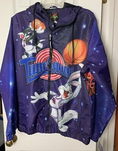 Members Only Toon Squad Windbreaker Jacket Space Jam Medium Bugs Tweety Daffy - Picture 1 of 11