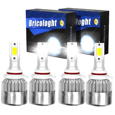 9005 9006 LED Headlights Bulbs Kit Combo High Low Beam 6000K White Super Bright - Image 1 of 4