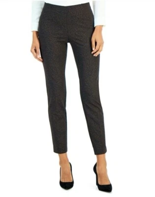 Pantalones al tobillo Anne Klein para mujer con estampado de leopardo color negro Anne talla L Foto 1 de 4