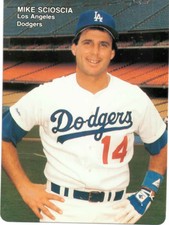 1989 Mother's Cookies Baseball Card - LA Dodgers - MIKE SCIOSCIA - NR-MT 