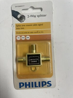 Philips 2-Way Splitter for Coaxial Cable SWV20007W/17 - NEW - Image 1 of 2
