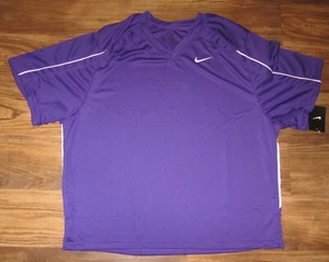 Nike Lacrosse Dri-Fit V-Neck Shirt, Polyester, Purple, Size XL, New, Reg $40 - Picture 1 of 5
