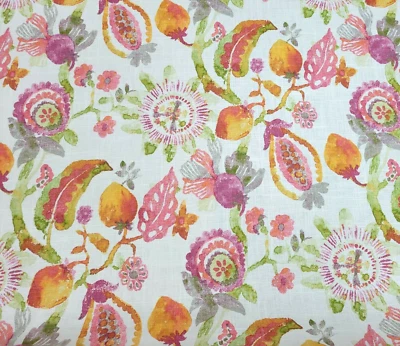 Anastasia in Garden por Richloom 55% lino / 45% rayón 54" ancho rosa naranja Foto 1 de 2