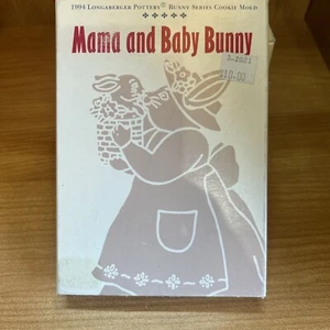 Longaberger Pottery 1994 Mama and Baby Bunny Easter Cookie Mold - Picture 1 of 2