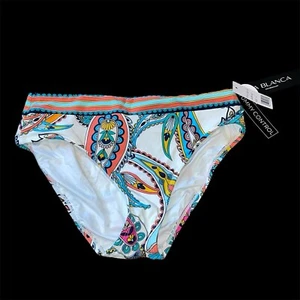 La Blanca Pave The Way Shirred Band Hipster Bikini Bottom Paisley Colorful 6 - Picture 1 of 6