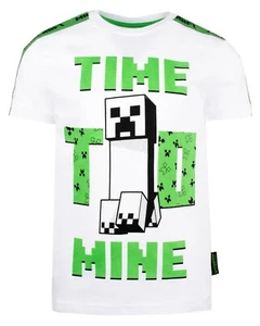 Minecraft - Camiseta para niños - Ropa para niños para jugadores - Camiseta 'Time to Mine' - Blanco - Imagen 1 de 6
