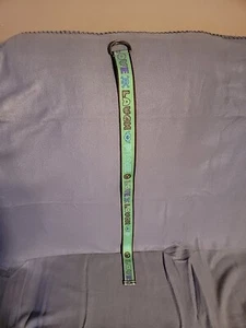 Kids Peace Love & Laugh Green Woven Punk Belt Sz 8 30" - Picture 1 of 3