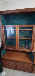 Vintage Nathan Squares Mid Century Glass Fronted Teak Display Cabinet - Picture 1 of 8