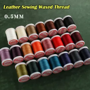 0.5mm Round Waxed Thread Cord Leather Sewing Hand Stiching Thread Leather Craft - Picture 1 of 34