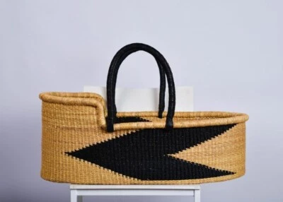 Детская корзина Baby Moses с матрасом, размер 12x18x30 дюймов — плетеная корзина для люльки - Изображение 1 из 4