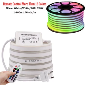 220V 230V COB Neon LED Stripe Streifen Flex Schlauch Lichtband Außen Beleuchtung - Bild 1 von 15
