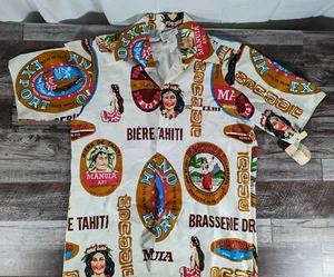 Camicia hawaiana vintage anni 60 70 Keone Sportwear con bottoni nuova vecchio magazzino RARA! - Foto 1 di 7