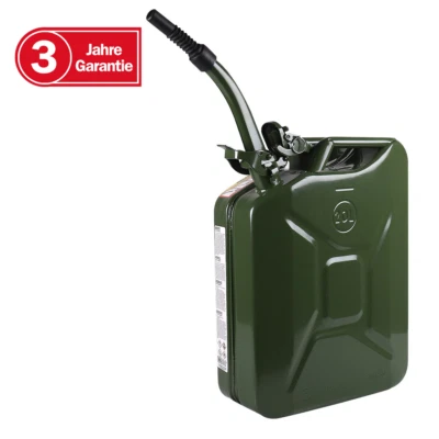 WALTER Benzinkanister 20 L, flexibler Einfüllstutzen/Trichter, Metall,grün - Bild 1 von 4
