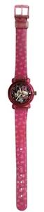 Vintage Disney Mickey & Minnie Mouse Watch w/Bubble Crystal & Plastic Band Pink - Picture 1 of 7
