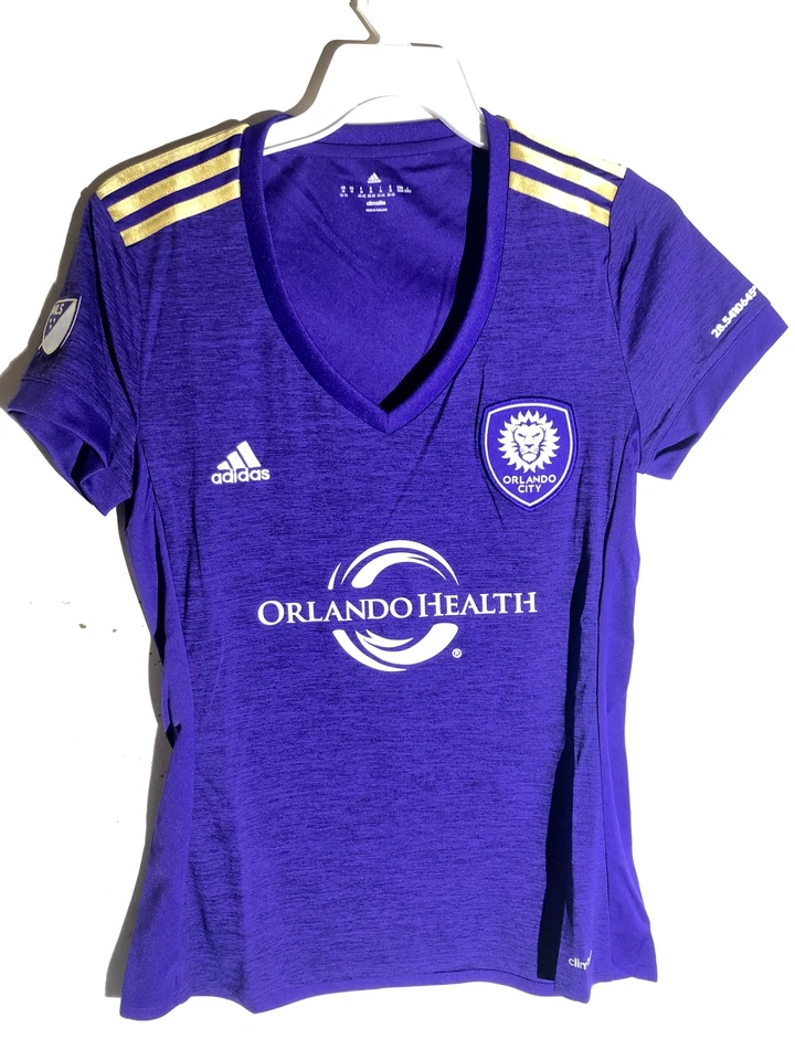 Camiseta para mujer Adidas MLS Orlando Orlando City Team púrpura talla M Foto 1 de 1