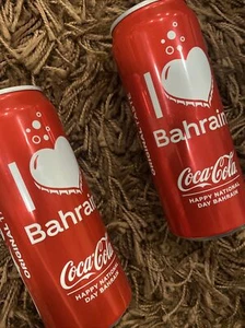Two 2020 Coca-Cola Factory Arabic can Its for National Day Kingdom Of Bahrain - Picture 1 of 12