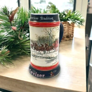 Budweiser Beer Stein Mug 1990 An American Tradition Collectible Clydesdales - Picture 1 of 10