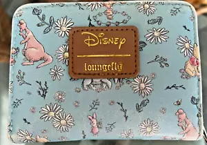 HTF Loungefly Disney Winnie The Pooh Sketch Daisies Zip Wallet Billfold - Picture 1 of 7