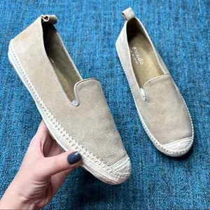 Blondo Bella Waterproof Leather Espadrille Flats in Light Sand Size 9.5 Women's  - Picture 1 of 8