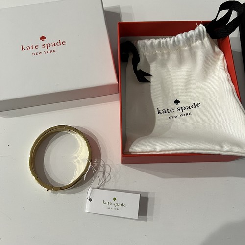 Kate Spade Hole Punch Cream Colored Hinged Bangle Spade Logo G Bracelet
