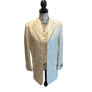 Falcone Dusk Vested JR Suit Blazer Jacket Vest Ivory Boys Size 16R NWT Vintage - Picture 1 of 12