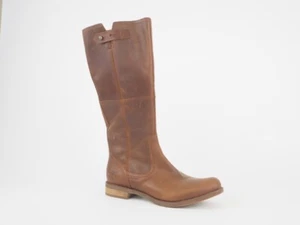 Womens Timberland Savin Hill 8549A Brown Leather Zip Up Tall Boots - Picture 1 of 6