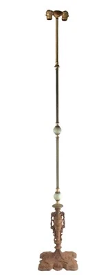 Very Old Victorian Antique Floor Lamp with 2 Glass Slag Balls 59" Tall - Image 1 of 4