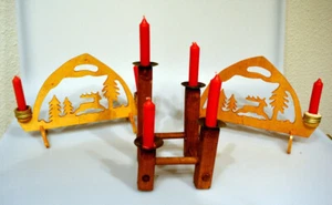 Mini Schwibbogen Kerzenhalter Handarbeit Weihnachts Deko Holz alt DDR - Bild 1 von 7