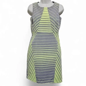 Vestido Anthropologie Mujer Eva Franco Talla 6 Mezcla Rayas Gris Verde Algodón - Imagen 1 de 14